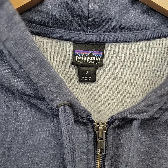 PATAGONIA Ridge Rise Women Sz S Midweight Zip Hoodie Jacket Organic Cotton Blue - Picture 3 of 12